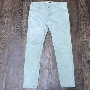 Cute Abercrombie and Fitch light green jeans.